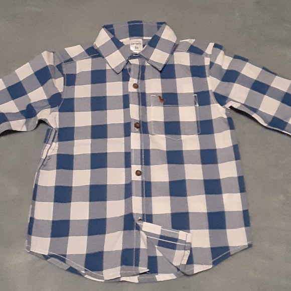 3t blue and white carters button up - Picture 1 of 2